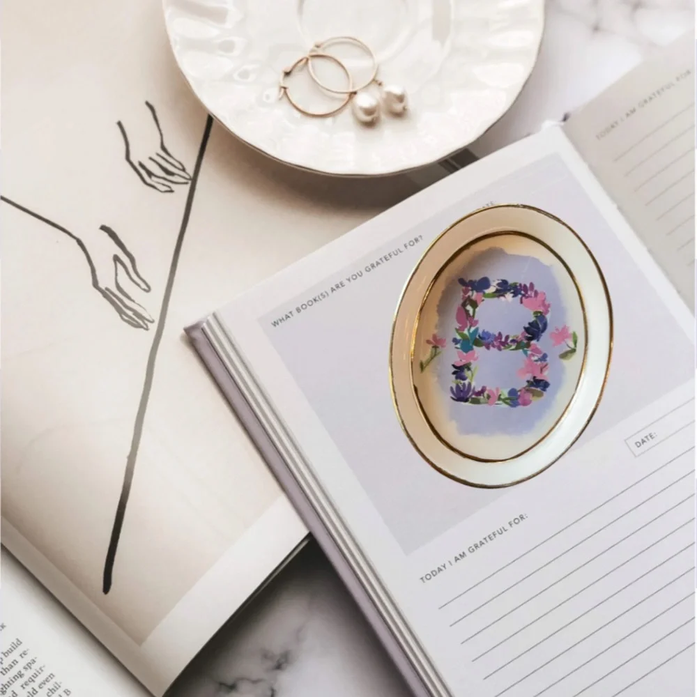 Anthropologie Kiana Mosley Monogram Trinket Dish